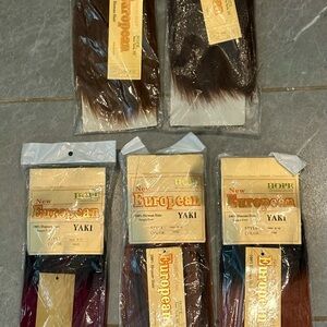 Lot of 5 Hope “New European” Hair Extensions – Yaki 10” – 100% Human Hair NEW